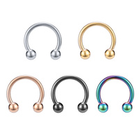 Perhiasan Tindik Hidung Hot Sale, Cincin Hidung Bentuk C Tanpa Tindik, Bahan Stainless Steel Warna Perak Hitam Emas