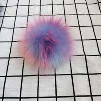12cm Boule Boule Bouffante Faux Boule Fourrure de Renard Pompons Moelleux Pom Poms Raton Laveur Boule de Fourrure de Renard avec Bouton pour Chapeaux Tricotés Grand Pom Pom en Fausse Fourrure