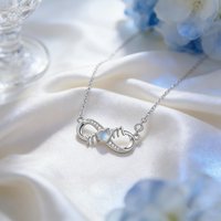 Collier infini Moyu Jewelry, pendentif infini en opale, cadeaux pour elle, collier minimaliste en argent sterling 9245 pour femmes