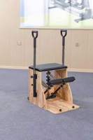 Chaise de Pilates Wunda à cadre en acier, en bois de caoutchouc massif, pour l'entraînement du corps, l'équilibre et la force du tronc, équipement professionnel pour studio