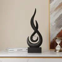 Statue Flamme Abstraite, Décoration de Salon, Sculpture Boule de Cristal, Design Moderne, Décoration Intérieure, Ornements de Table et d'Étagère, Artisanat en Résine