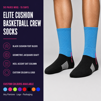 Chaussettes de sport unisexes en polyester recyclé épais, taille standard, pour le basketball et les séances d'entraînement