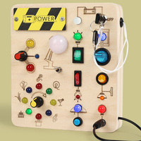 Jouets d'activités sensorielles en bois Montessori avec interrupteur lumineux LED, jouets de voyage pour enfants, garçons et filles