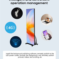 Écran publicitaire intelligent portable d'intérieur P2.5, affiche vidéo LED couleur, panneau d'affichage numérique haute résolution