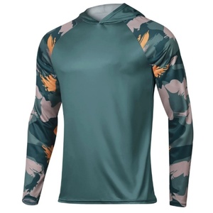 OEM Men's UPF50+ Camo Fishing Shirt Long Sleeve Quick Dry Breathable Sports Hoodie With Mask Plus Size for Adults - Product Image 4