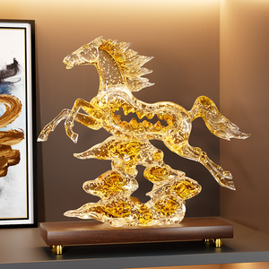 Escultura de Caballo de Cristal, Adorno de Lujo para Vinoteca, Sala de Estar, Oficina, Decoración de Escritorio - Product Image 5