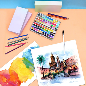 Ensemble de peinture <span class=keywords><strong>à</strong></span> l'<span class=keywords><strong>aquarelle</strong></span> solide transfrontalier de 50, 90 ou 100 couleurs, portable pour débutants et étudiants - Product Image 3