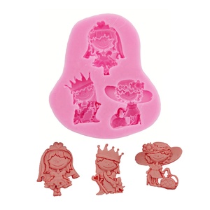 Moule en silicone 3D pour décoration de gâteaux et fondants, forme irrégulière, style princesse, classique, populaire, décontracté et tendance, pour filles, DIY - Product Image 1