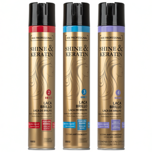 Laque brillante Shine & Keratin, tenue normale, anti-humidité, spray pour cheveux - Product Image 2