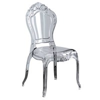 Chaises de mariage modernes d'extérieur, chaises de mariage transparentes pour banquets, chaises de mariage de luxe en cristal pour événements