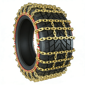 โซ่หิมะเหล็กอัลลอยด์สำหรับรถ SUV และรถบรรทุก, โซ่กันลื่นสำหรับยางขนาดกว้างมากกว่า 255 มม., ช่วยเพิ่มแรงยึดเกาะในกรณีฉุกเฉินสำหรับถนนน้ำแข็งและโคลน - Product Image 4