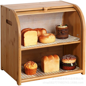 กล่องขนมปังไม้ไผ่ Haorui ขนาดใหญ่ สำหรับจัดเก็บในครัวเรือน - Product Image 5
