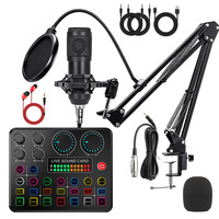 Ensemble de mixeur audio professionnel avec trépied, microphone à condensateur, orientation en forme de cœur pour une réponse en fréquence de 5,0