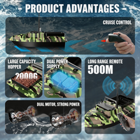 V050 Ferngesteuertes Angelköderboot aus China, 500M RC Angelköderboot mit Geschwindigkeitsfunktion, Dual-Power, LED-Beleuchtung und Transporttasche