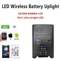 AOPU Prix promotionnel RGBWA UV 6 en 1 Led Batterie Par Can Stage Light Sans fil Uplight Avec Flight Case Pour Mariage