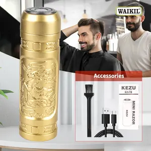 WAIKIL vendita calda portatile Mini rasoio elettrico da viaggio barba Trimmer tascabile rasoio per la testa per gli uomini