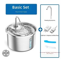 Fontaine à eau intelligente pour animaux de compagnie, 3L, en acier inoxydable 304, avec filtre, pour chat et chien d'intérieur