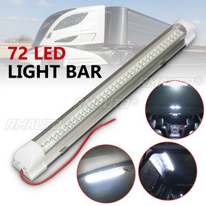 Barre lumineuse LED 12V 24V 72 LED pour intérieur de voiture, camionnette, camion, camping-car, caravane, bateau, maison, avec interrupteur marche/arrêt - Product Image 1