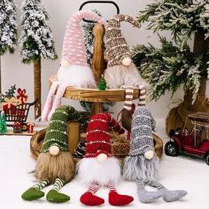 Ready Stock Xmas Faceless Gnome Plush Ornament Hanging Leg Striped Knitted <b>Hat</b> Gnome Doll for <b>Holiday</b> Party Decor - Product Image 3
