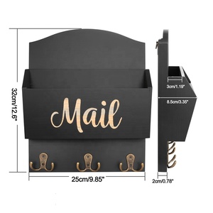 Montato a <span class=keywords><strong>parete</strong></span> <span class=keywords><strong>in</strong></span> <span class=keywords><strong>legno</strong></span> posta Organizer con 3 ganci doppi per lettere chiavi borse <span class=keywords><strong>in</strong></span> casa ingresso corridoio <span class=keywords><strong>legno</strong></span> porta lettere - Product Image 3