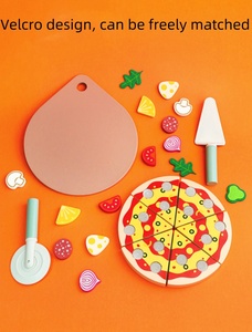 Juego de cocina de imitación de madera Unisex, juego de cocina educativo para cortar Pizza, juguetes de cocina para niños, juego de cocina de madera, juego de pizza de madera - Product Image 6