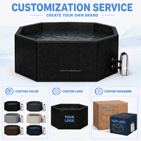 Baignoires de spa octogonales en mousse écologique personnalisées pour 6 personnes, bain à remous en rotin noir avec système de massage à bulles et pompe externe