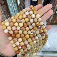 Perles en pierre naturelle de jaspe américain en gros, perles cubiques de 8 mm, facettes, fil de 15 pouces pour la fabrication de bijoux