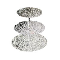 Support à gâteau rond transparent I378 à effet d'ondulation, présentoir multi-niveaux en acrylique pour table de desserts de mariage et d'anniversaire