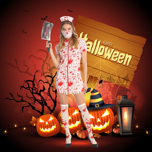 Costume d'infirmière <span class=keywords><strong>zombie</strong></span> sexy pour femmes adultes, Halloween, horreur, sanglant, infirmière <span class=keywords><strong>zombie</strong></span> - Product Image 2
