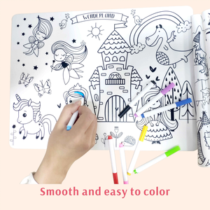 حصيرة رسم سيليكون خالية من الغذاء ، حصيرة تلوين ، سجادة طعام قابلة لإعادة الاستخدام ، مسح نظيف للأطفال في المدارس ، تصنيع المعدات الأصلية ODM - Product Image 3