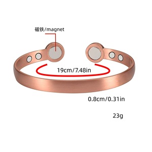 <b>Copper</b> Alloy Magnetic Cuff <b>Bracelet</b> Open Design Strong Magnetic Attraction Unisex Fashion Jewelry - Product Image 3