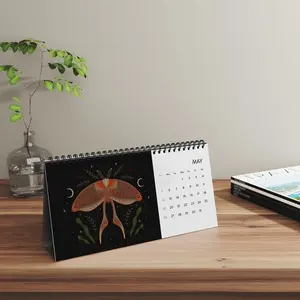 Calendário de mesa personalizado para escritório mini fete des plantas - 12 meses com data de ca 365 2024 criativo para impressão de parede e suporte de calendário de mesa