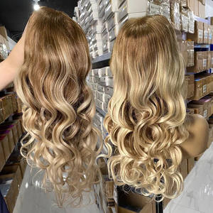 วิกผมลูกไม้ด้านหน้าสำหรั<span class=keywords><strong>บ</strong></span>ผู้หญิงผิวขาววิกผมลูกไม้ติดหนังกำพร้าแ<span class=keywords><strong>บ</strong></span><span class=keywords><strong>บ</strong></span> HD เต็มศีรษะสีบ<span class=keywords><strong>ลอน</strong></span><span class=keywords><strong>ด์</strong></span>ธรรมชาติ - Product Image 2