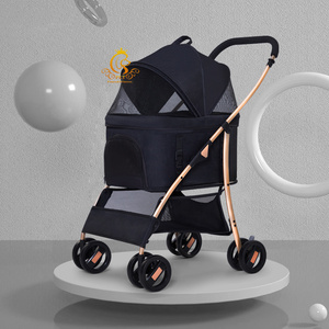 Poussette pour animaux de compagnie EUR PET avec panier de couchage indépendant détachable, pliable, avec siège auto pour les voyages en <span class=keywords><strong>voiture</strong></span> et l'extérieur - Product Image 3