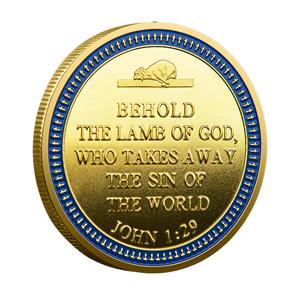 Pièce commémorative religieuse plaquée or personnalisée de qualité supérieure, Agneau de Dieu, cadeau inspirant chrétien pour la foi - Product Image 3