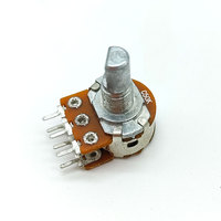Wh148 potentiomètre B1k 2k 5k 10k 20k 50k 100k 250k 500k 1m 6pin Double potentiomètres rotatifs linéaires arbre 15mm 20mm