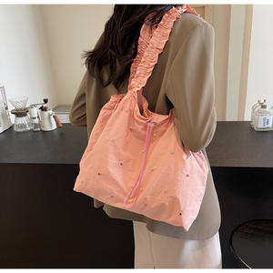Bolso Tote plisado con cordón fresco literario de alta apariencia con correa de hombro con volantes al por mayor Hermoso bolso de hombro con <span class=keywords><strong>diamantes</strong></span> - Product Image 6