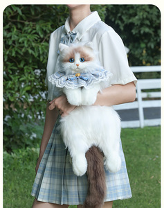 Sac à dos en peluche Ragdoll double épaule en coton PP brodé pour le soulagement du stress, cadeau d'anniversaire - Product Image 2