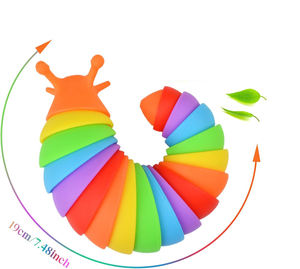 Pop Fidget Toys Rainbow Slug Articulé Doigt Spinning Soulagement Du Stress Escargot Friendly Sensory Toys Fidget Slug - Product Image 3