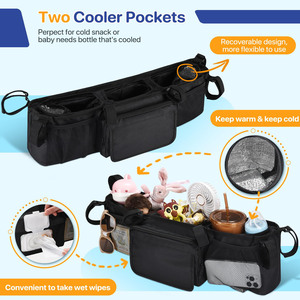 Organizador Universal para Cochecito con Portavasos Aislado, Bolsa Organizadora de Gran Capacidad, Organizador para Cochecito de Paseo - Product Image 5