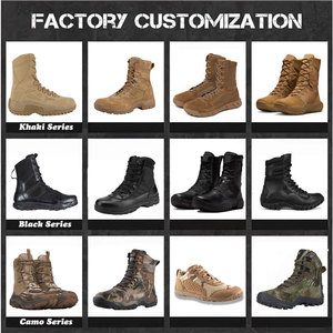 Chaussures de randonnée et de chasse en plein air, hautes, légères, résistantes, en cuir marron, confortables, camouflage, bottes tactiques personnalisées pour hommes - Product Image 5