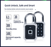 Cadenas intelligent à empreinte digitale DY18, application Tuya, biométrique, en alliage de zinc, étanche IPX5, carte mémoire, 10 mois d'autonomie en veille, pour armoire et casier