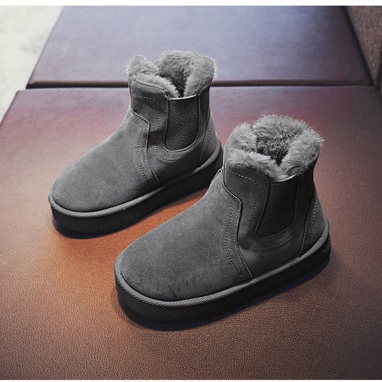 Grey kids winter boots