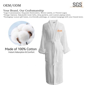 Accappatoio <span class=keywords><strong>Kimono</strong></span> Personalizzato con Logo, 100% Cotone, Leggero, Morbido e Assorbente, Unisex per Hotel/Spa/Resort - Product Image 1