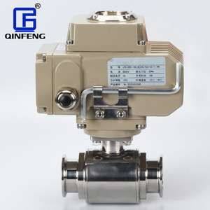 Hidrolik regülatörü gıda sınıfı 3/4 kenetlenmiş sıhhi paslanmaz çelik motorlu elektrik kontrol aktüatör ile 3 yollu küresel vana - Product Image 5