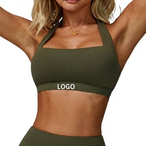 Top Class Women Square <b>Neck</b> Sports <b>Bra</b> With Logo Band Wireless Workout Top Fitness Sports <b>Bra</b> For Women - Product Image 1