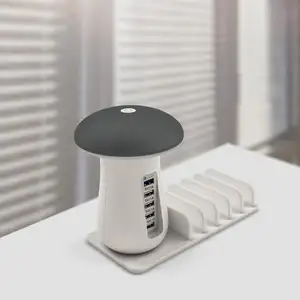 Многофункциональный перезаряжаемый светильник DP US в виде грибов, 3,0, USB, 5 портов, зарядное устройство для путешествий, быстрая зарядка для мобильного планшета, лампа