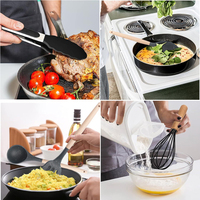 Vente en gros de kit d'ustensiles de cuisine 12 pièces antiadhésifs kit de cuisson en silicone