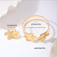 Nouveauté 2024, bijoux de mode bohème, bracelet ouvert en alliage métallique couleur or, ensemble de bagues pour femmes et hommes