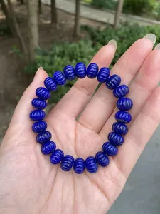 11mm Natürliche Blaue Lapislazuli Anhänger-Halskette für Damen und Herren, Reiki-Heilkristall, Abakus-Perlen-Schmuck, Wohlstands-Edelstein AAAAAA - Product Image 4